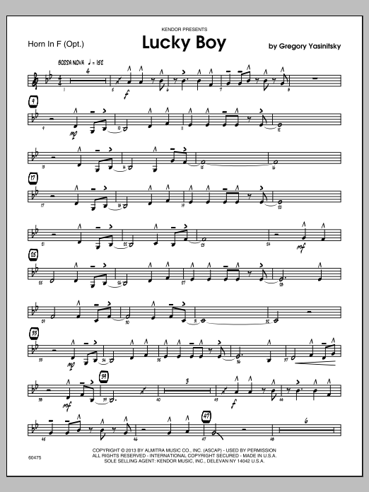 Lucky Boy - Horn (Jazz Ensemble) von Yasinitsky