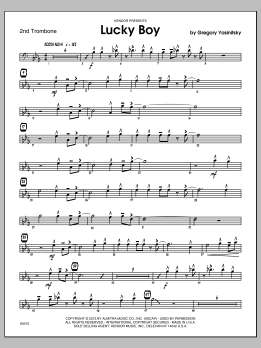 Lucky Boy - Trombone 2 (Jazz Ensemble) von Yasinitsky