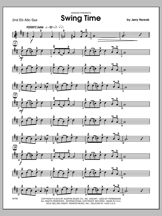 Swing Time - Alto Sax 2 (Jazz Ensemble) von Nowak
