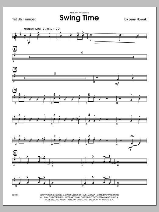 Swing Time - Trumpet 1 (Jazz Ensemble) von Nowak