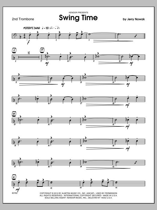 Swing Time - Trombone 2 (Jazz Ensemble) von Nowak