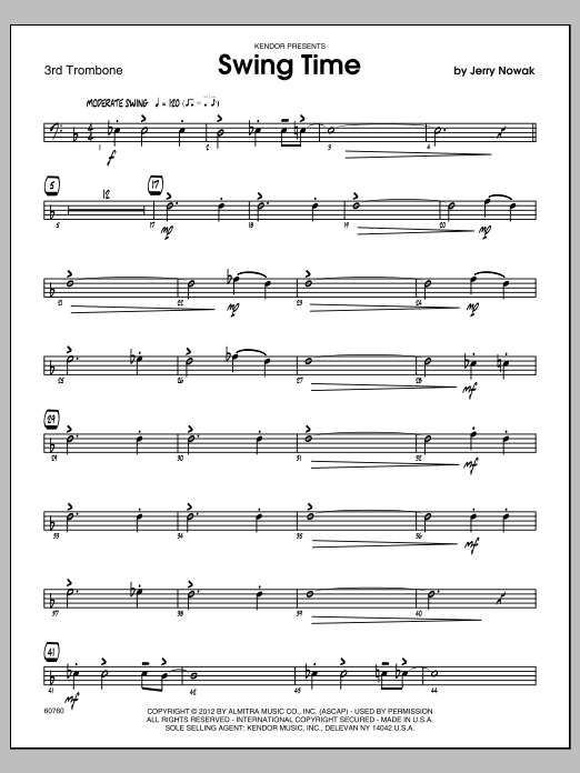 Swing Time - Trombone 3 (Jazz Ensemble) von Nowak