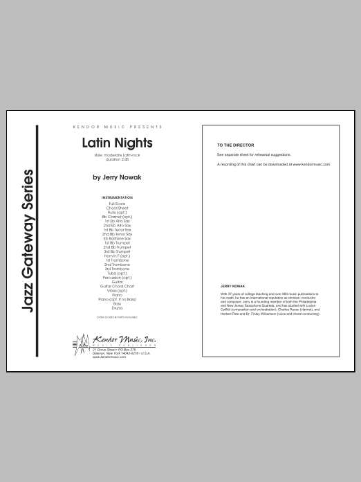 Latin Nights - Full Score (Jazz Ensemble) von Nowak