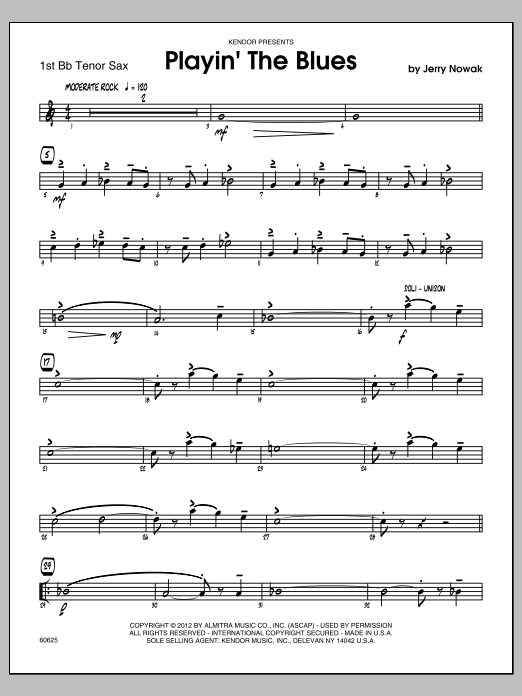 Playin' The Blues - Tenor Sax 1 (Jazz Ensemble) von Nowak