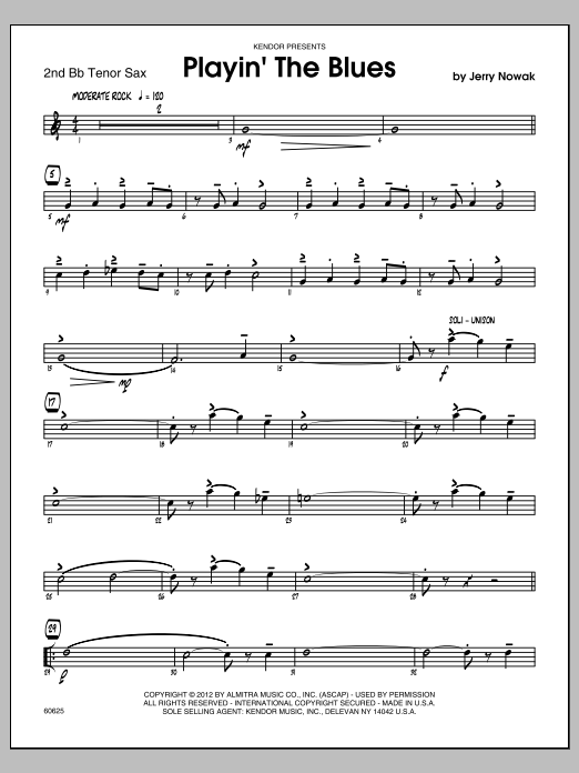 Playin' The Blues - Tenor Sax 2 (Jazz Ensemble) von Nowak