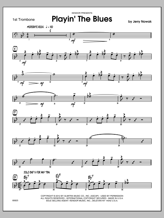 Playin' The Blues - Trombone 1 (Jazz Ensemble) von Nowak