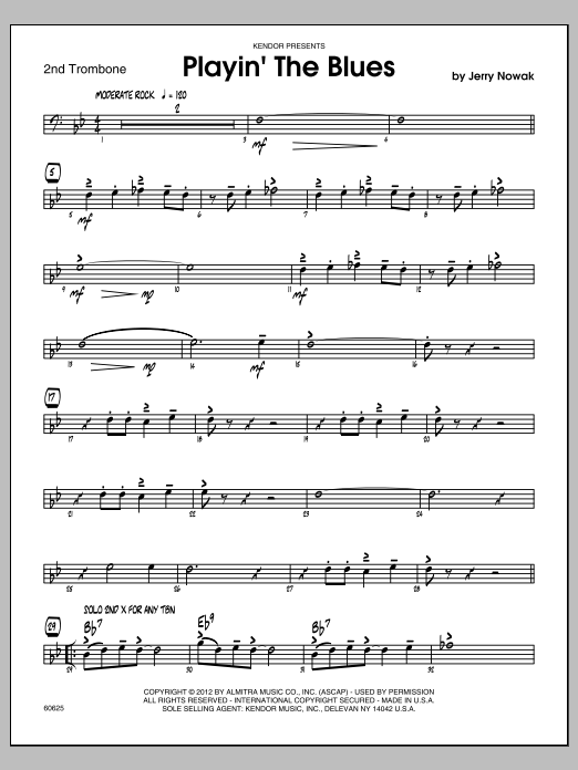 Playin' The Blues - Trombone 2 (Jazz Ensemble) von Nowak