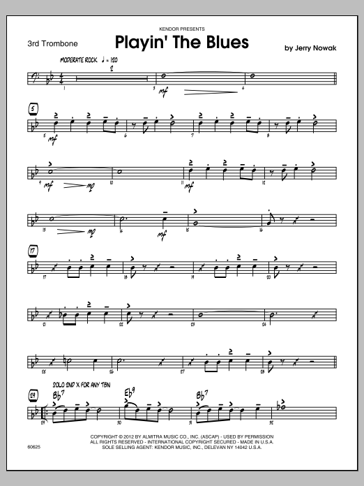 Playin' The Blues - Trombone 3 (Jazz Ensemble) von Nowak