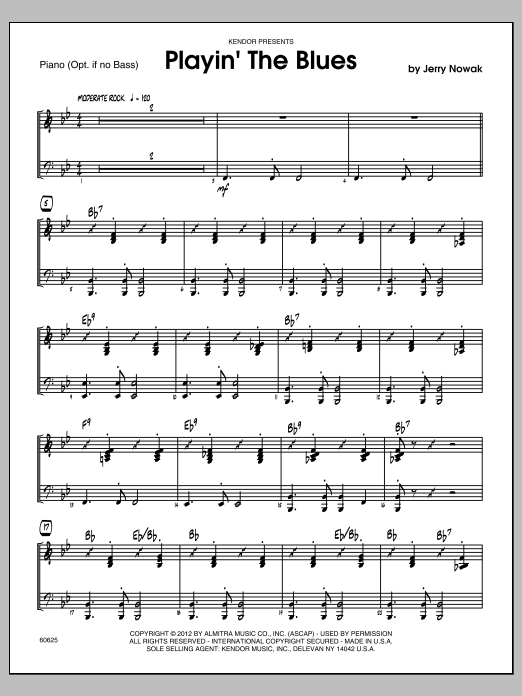 Playin' The Blues - Piano (optional) (Jazz Ensemble) von Nowak