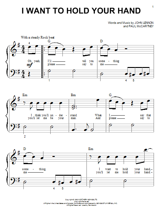 I Want To Hold Your Hand (Big Note Piano) von The Beatles