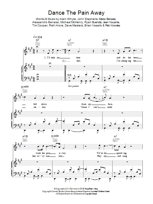 Dance The Pain Away (Piano, Vocal & Guitar Chords) von Benny Benassi featuring John Legend