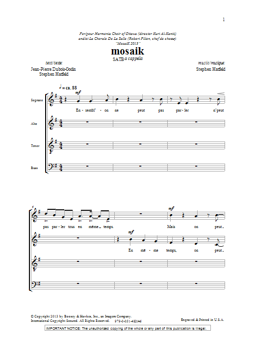 Mosaik (SATB Choir) von Stephen Hatfield