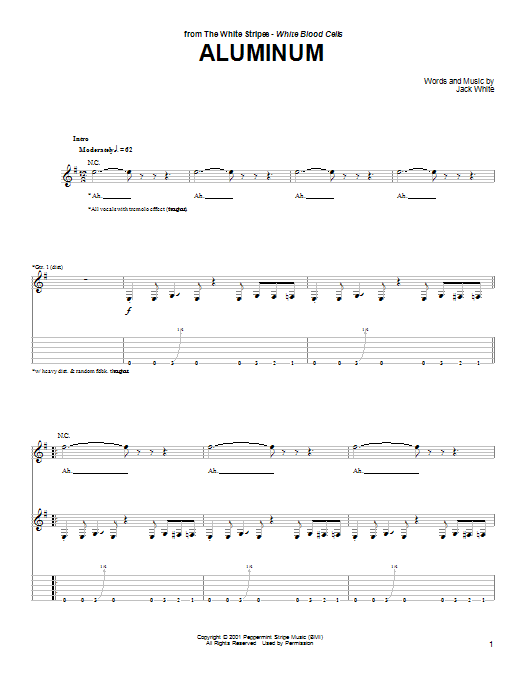 Aluminum (Guitar Tab) von The White Stripes