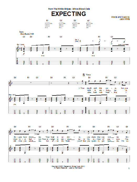 Expecting (Guitar Tab) von The White Stripes