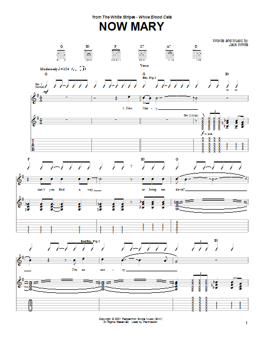 Now Mary (Guitar Tab) von The White Stripes