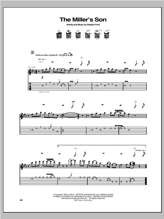 The Miller's Son (Guitar Tab) von Robben Ford