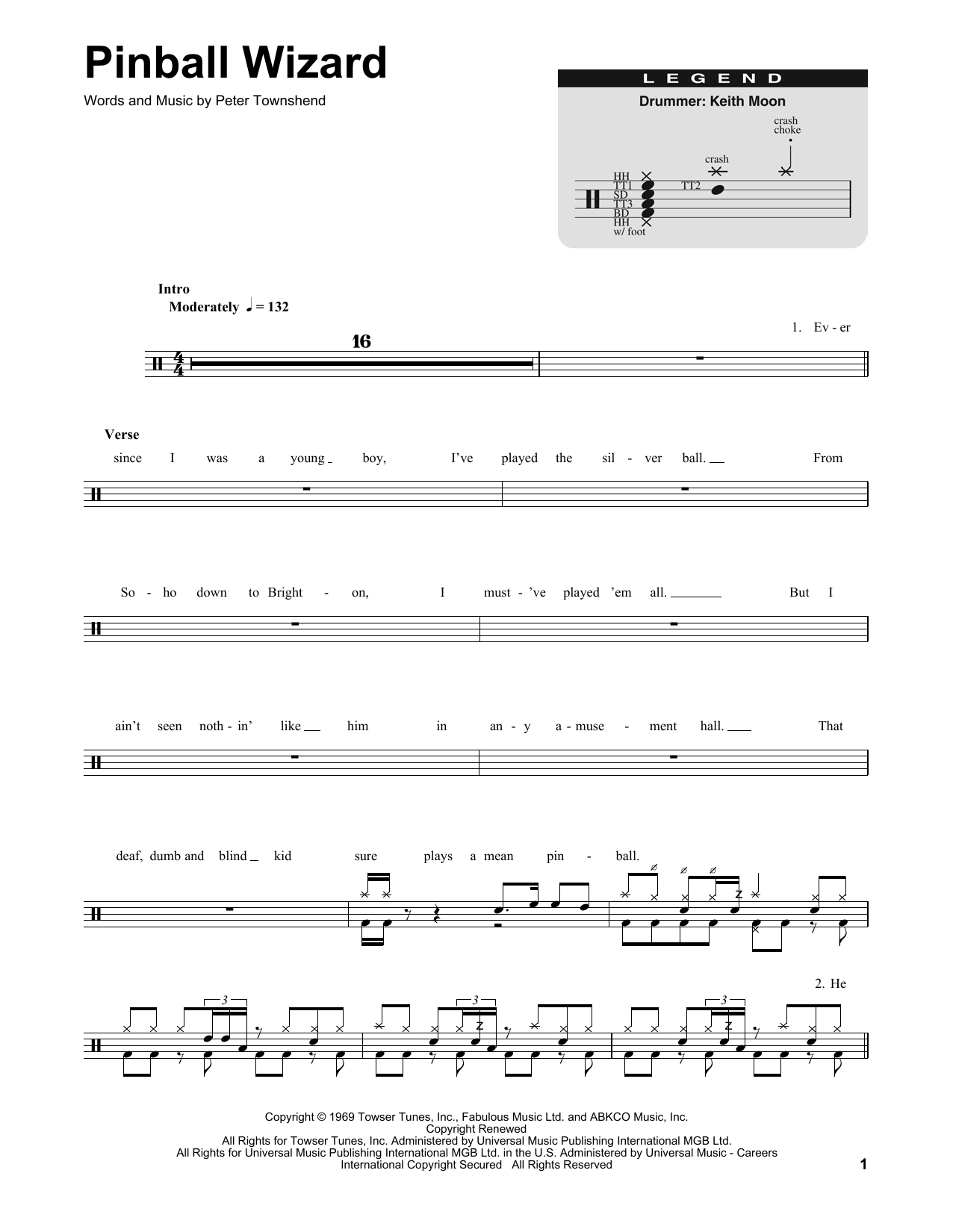 Pinball Wizard (Drums Transcription) von The Who