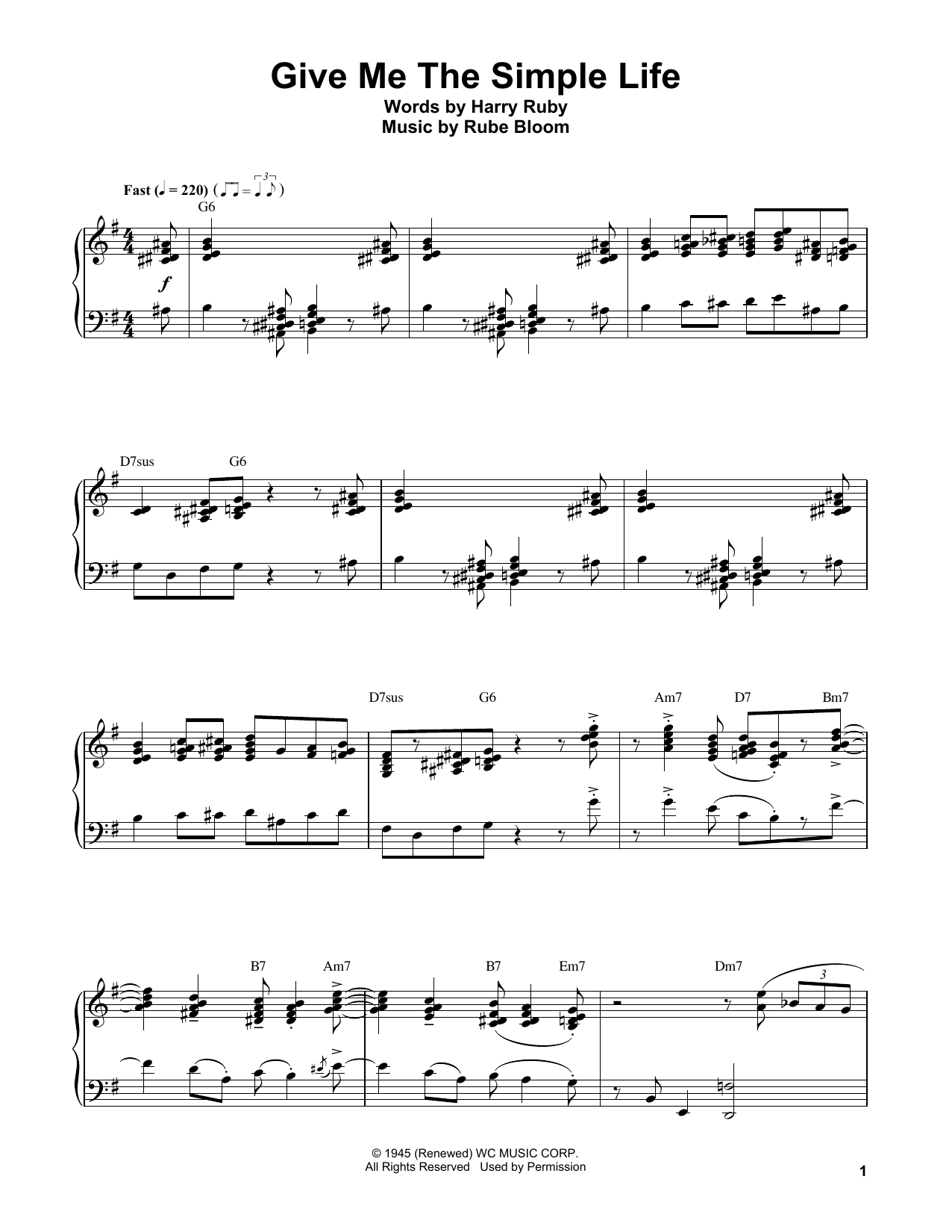 Give Me The Simple Life (Piano Transcription) von Oscar Peterson