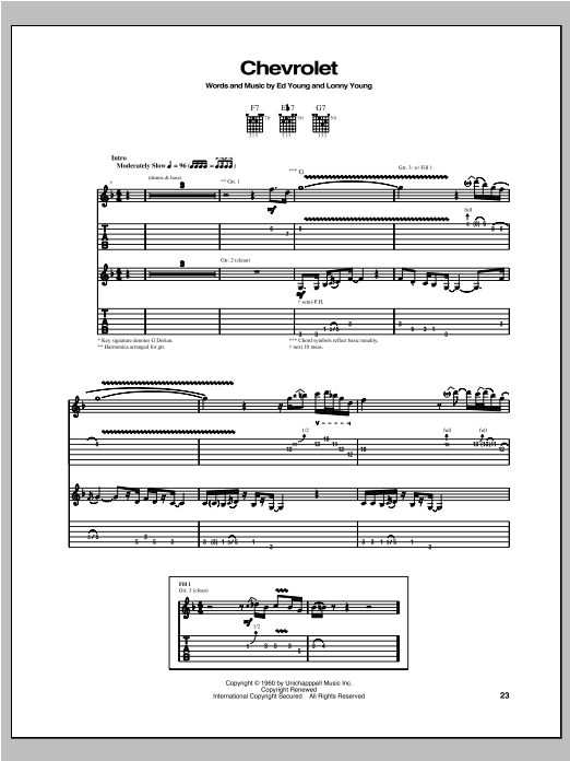 Chevrolet (Guitar Tab) von Robben Ford