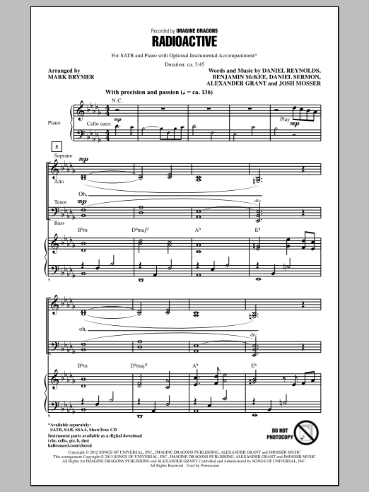 Radioactive (SATB Choir) von Mark Brymer
