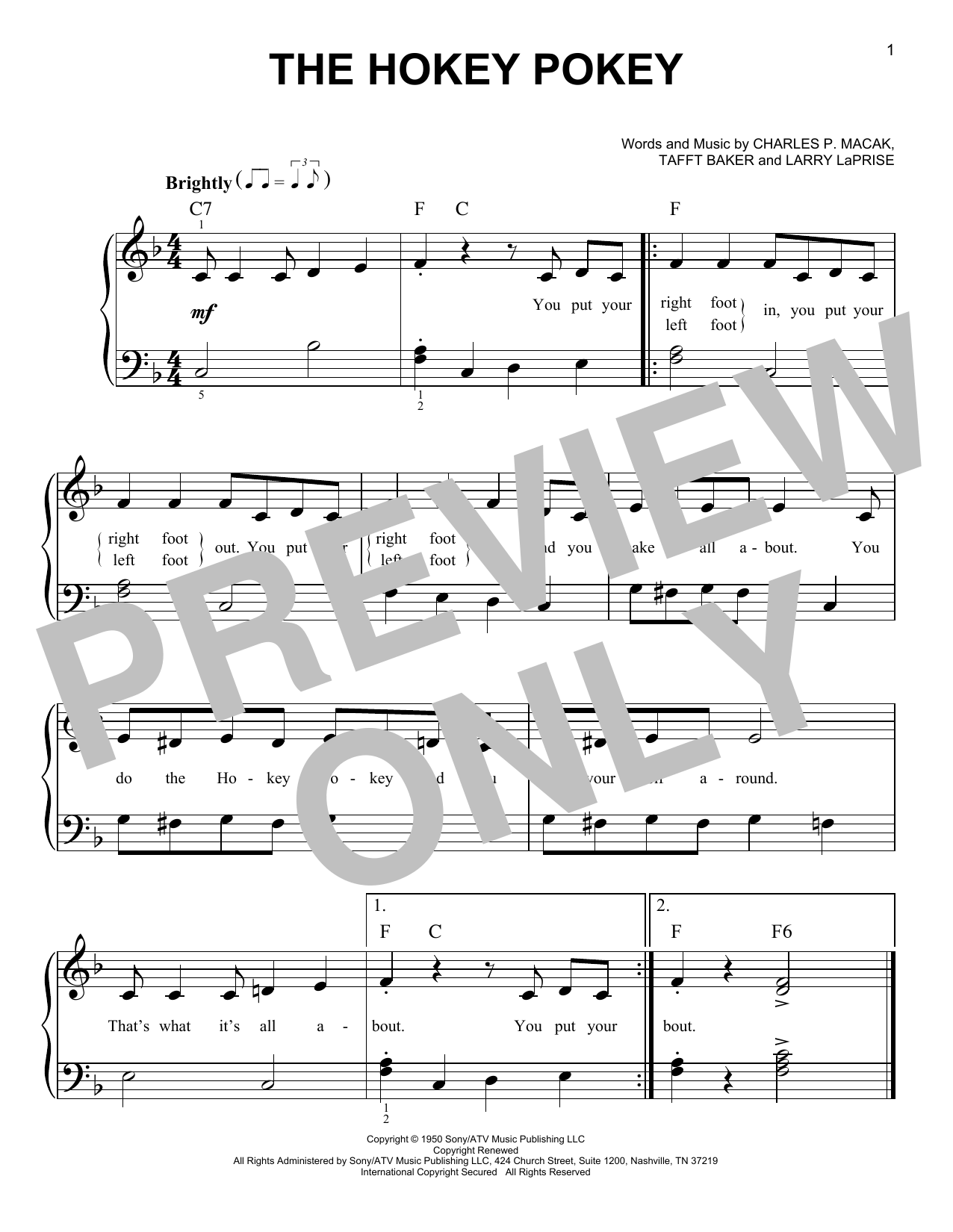 The Hokey Pokey (Very Easy Piano) von Charles P. Macak