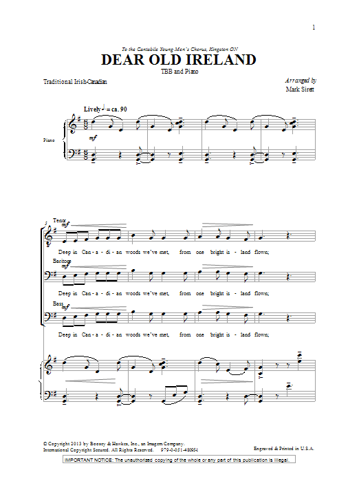 Dear Old Ireland (TBB Choir) von Mark Sirett