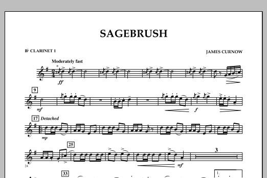 Sagebrush - Bb Clarinet 1 (Concert Band) von James Curnow