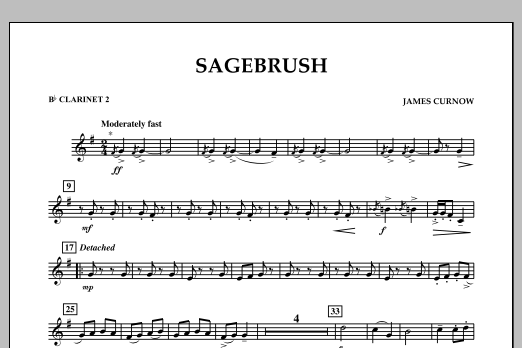 Sagebrush - Bb Clarinet 2 (Concert Band) von James Curnow