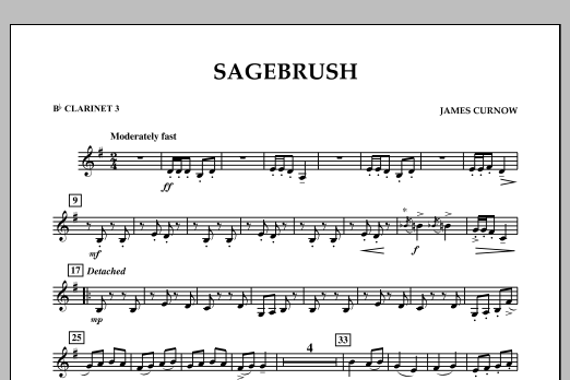 Sagebrush - Bb Clarinet 3 (Concert Band) von James Curnow