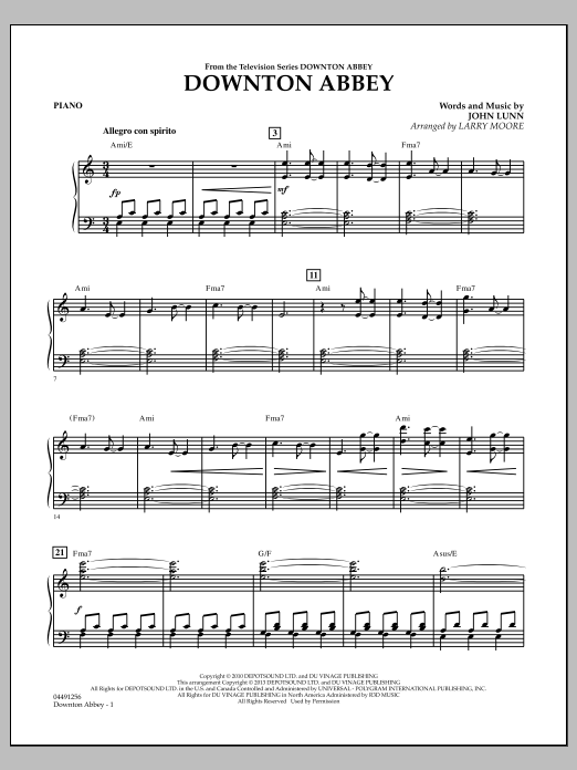 Downton Abbey - Piano (Orchestra) von Larry Moore