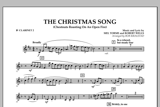 The Christmas Song (Chestnuts Roasting on an Open Fire) - Bb Clarinet 2 (Full Orchestra) von Bob Krogstad