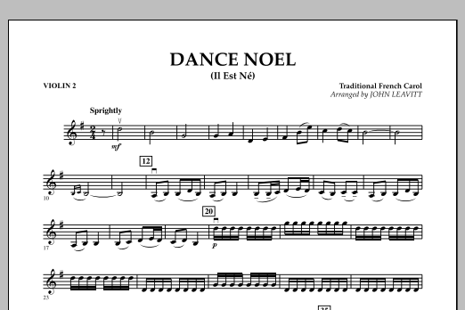 Dance Noel (Il Est Ne) - Violin 2 (Orchestra) von John Leavitt