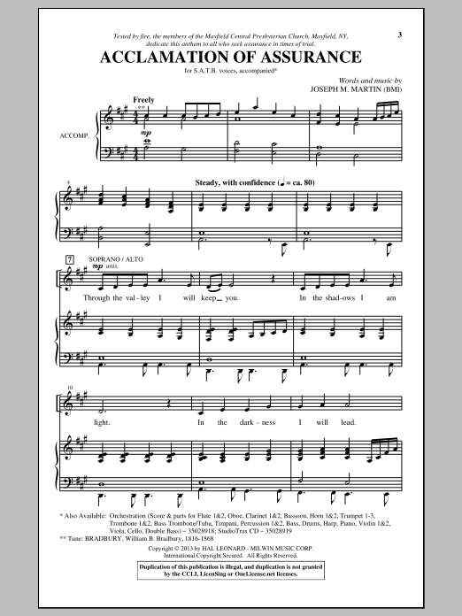 Acclamation Of Assurance (SATB Choir) von Joseph M. Martin