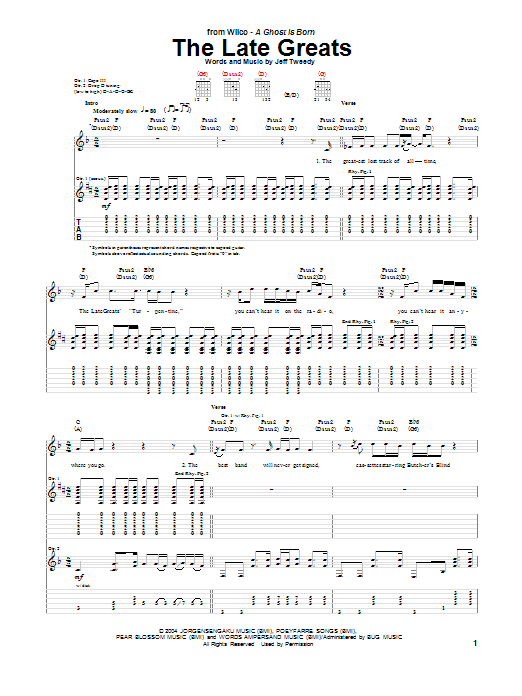 The Late Greats (Guitar Tab) von Wilco