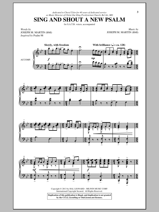 Sing And Shout A New Psalm (SATB Choir) von Joseph M. Martin