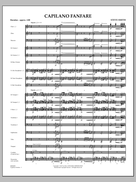 Capilano Fanfare (Digital Only) - Conductor Score (Full Score) (Concert Band) von Steve Smith