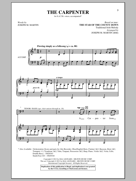 The Carpenter (SATB Choir) von Joseph M. Martin