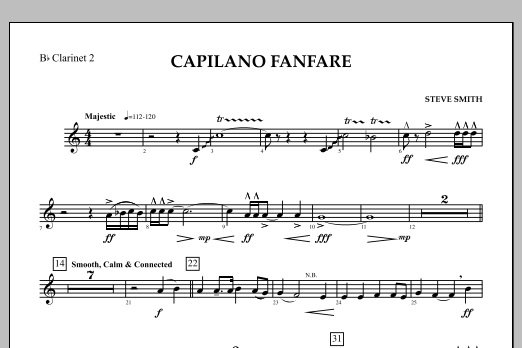 Capilano Fanfare (Digital Only) - Bb Clarinet 2 (Concert Band) von Steve Smith