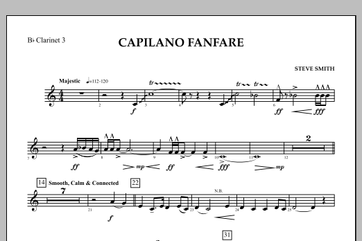 Capilano Fanfare (Digital Only) - Bb Clarinet 3 (Concert Band) von Steve Smith