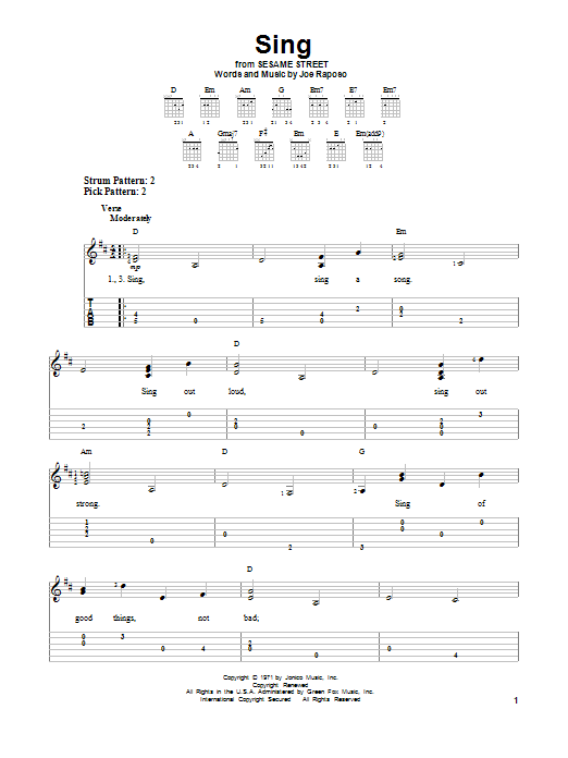 Sing (Easy Guitar Tab) von The Carpenters