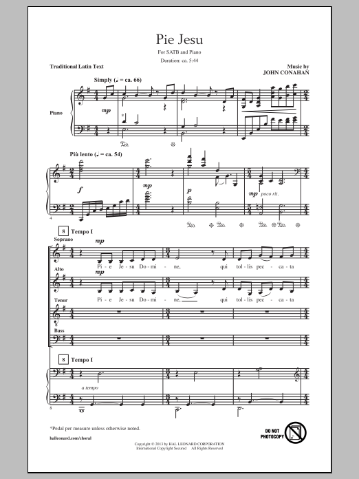Pie Jesu (SATB Choir) von John Conahan