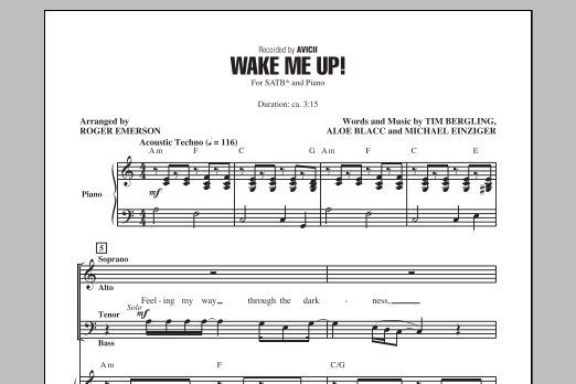 Wake Me Up! (SATB Choir) von Roger Emerson
