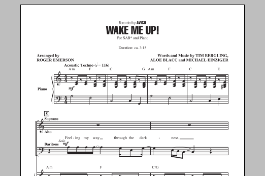 Wake Me Up! (SAB Choir) von Roger Emerson