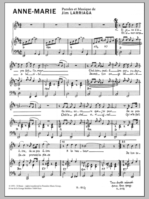 ANNE MARIE (Piano & Vocal) von Jim Larriaga