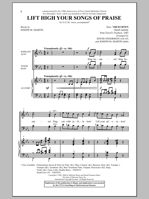 Lift High Your Songs Of Praise (SATB Choir) von Joseph M. Martin