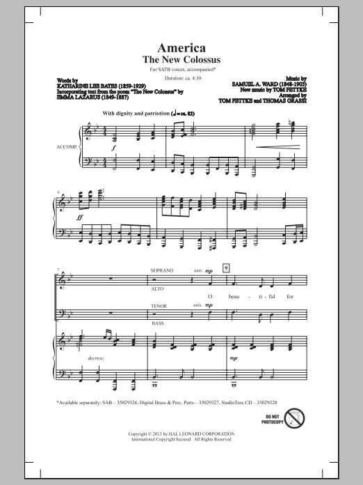 America (The New Colossus) (SATB Choir) von Tom Fettke