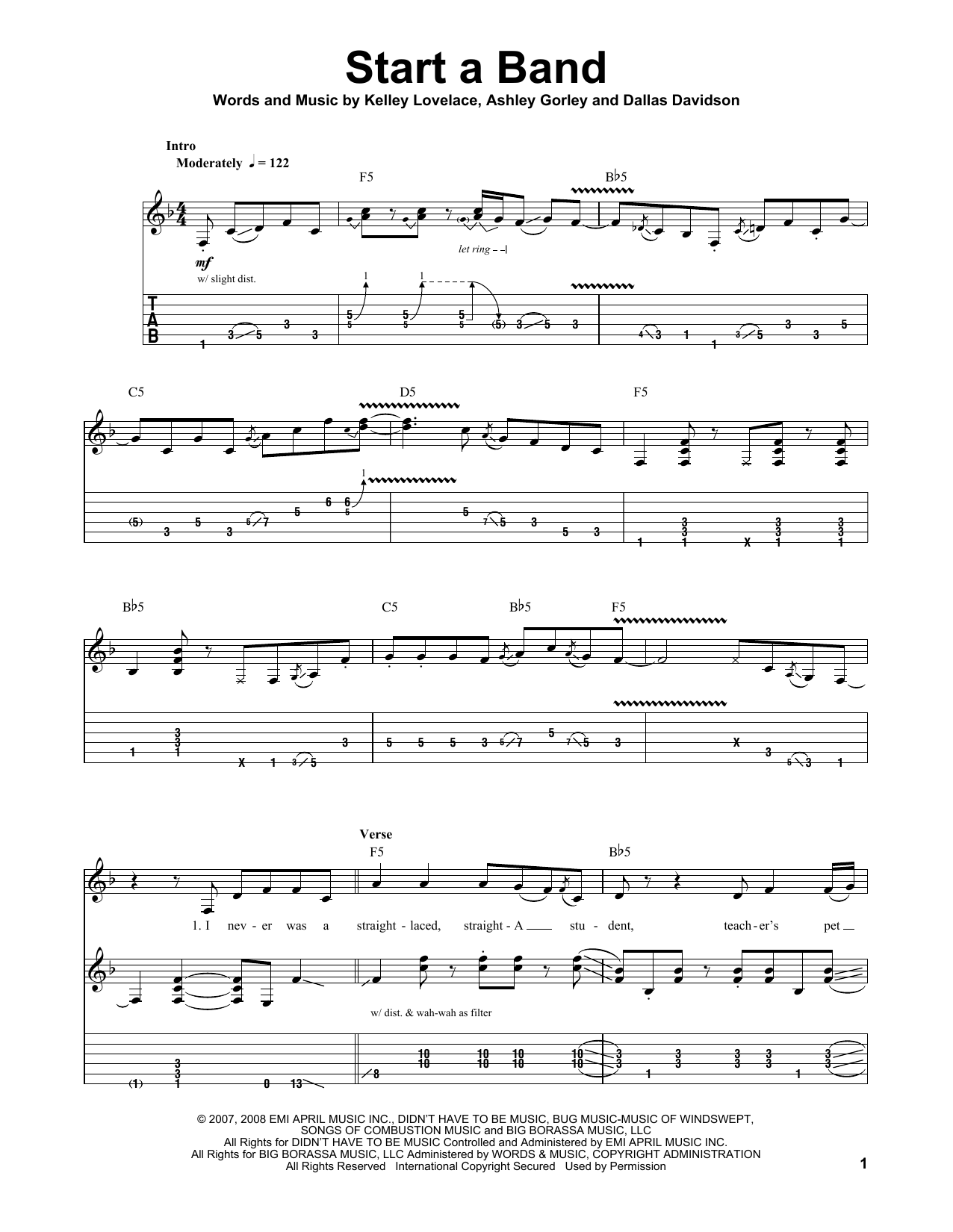 Start A Band (Guitar Tab (Single Guitar)) von Brad Paisley