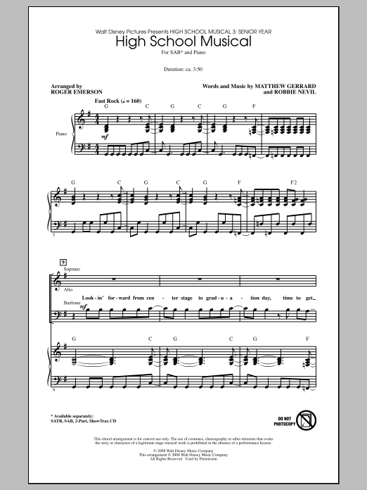 High School Musical (SAB Choir) von Roger Emerson