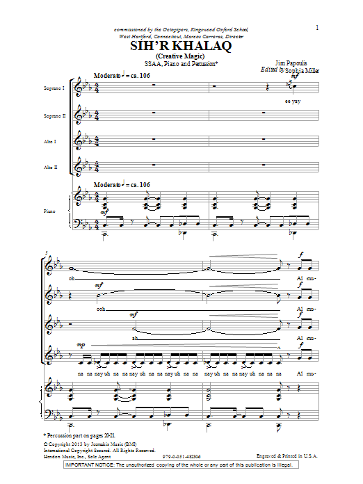Sihr Halac (SSA Choir) von Jim Papoulis