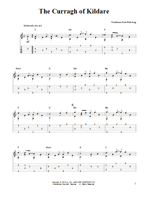 The Curragh Of Kildare (Easy Guitar Tab) von Mark Phillips